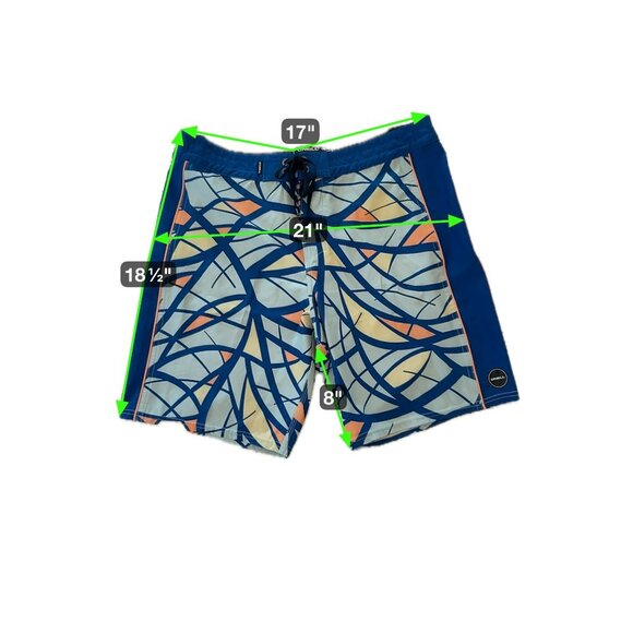 O'Neill Hyperfreak Mens Boardshorts Size 34 Blue Abstract‎ Pattern - Picture 7 of 7